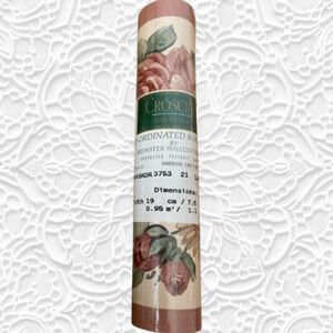 Vintage Croscill Cotswold Roses Vinyl Wall Border Prepasted 5.5 yd X 7.5"